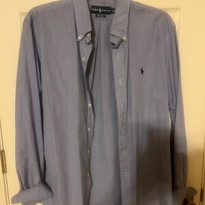 Ralph Lauren Men's Striped Blue Button Down Shirt